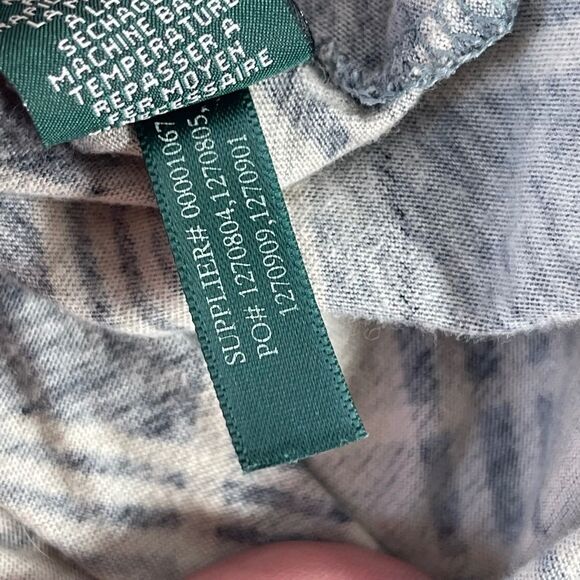 LRL Lauren Jeans Co. Plaid Ruffle Neck Top Sz M - Picture 10 of 10